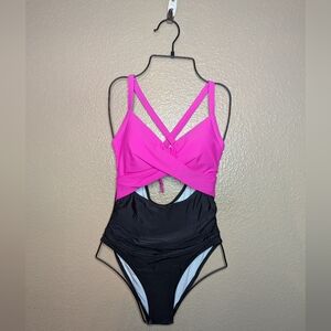 EoMENIE Woman's One Piece Tummy Control Cut Out Tummy High Waisted Bathingsuit